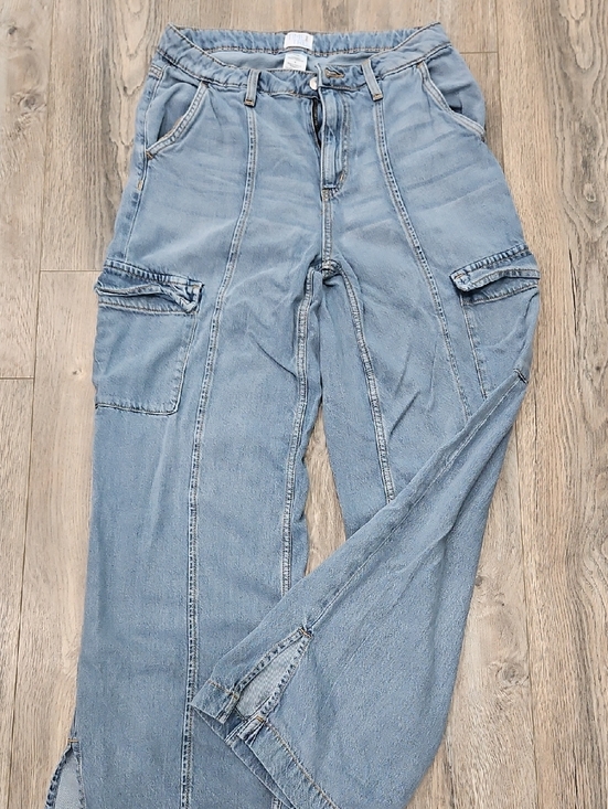 Time and Tru Denim - Light Wash Denim Cargo Jeans Slitted Bottom
